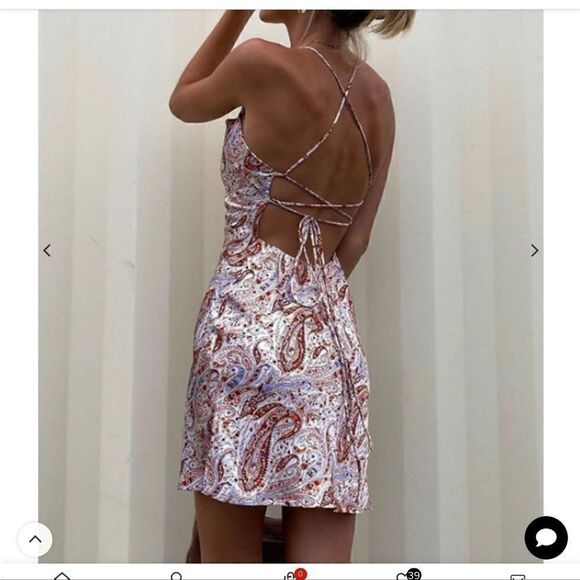 Sexy Paisley slinky dress small - Picture 2 of 3